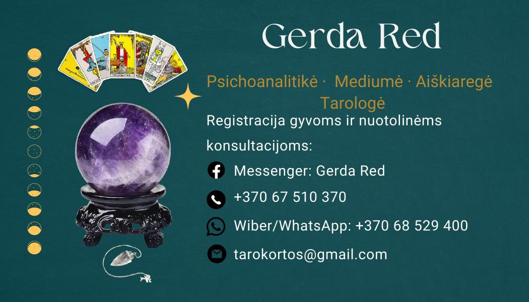G. Red aiškiaregė, taralogė, parapsichologė, psichoanalitikė