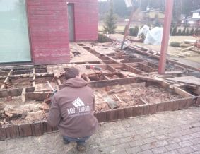 Terasos medžiagų vientisumas