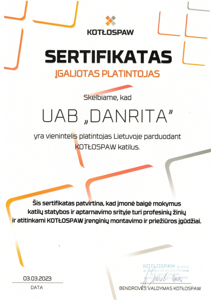 DANRITA, šildymo ir santechnikos bazė, UAB