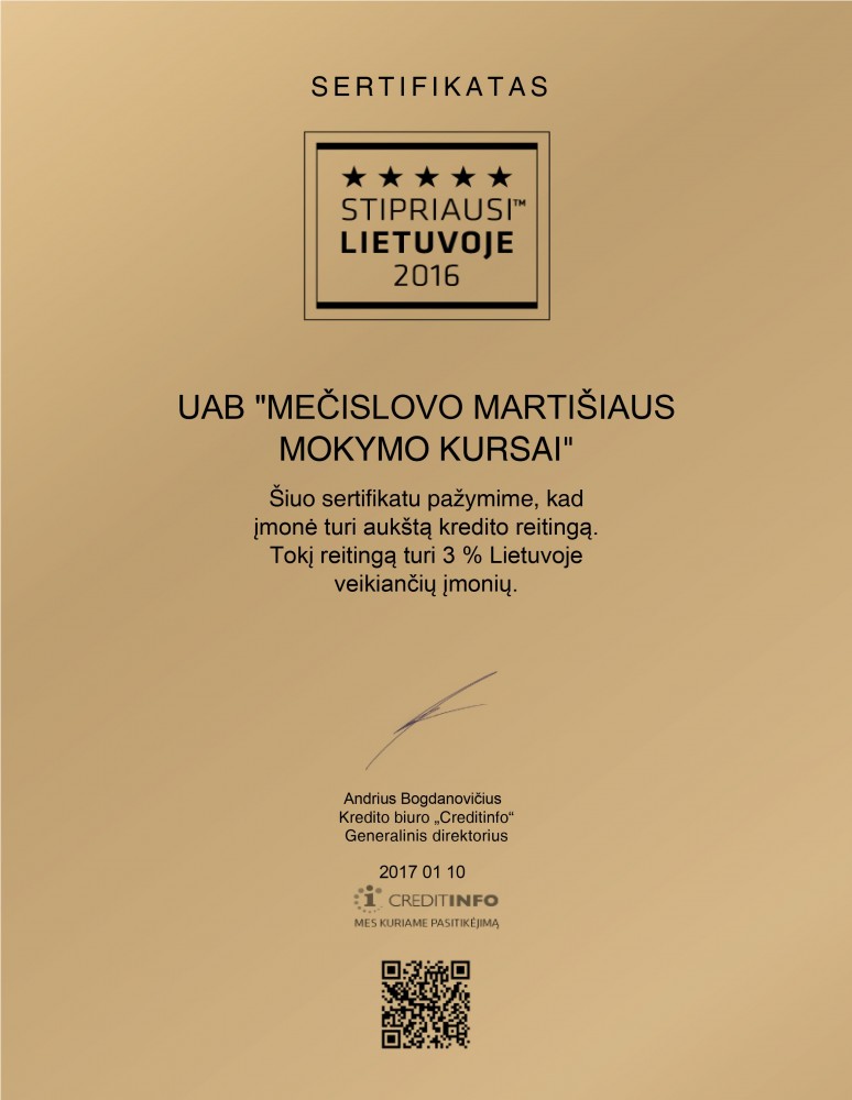 Mečislovo Martišiaus mokymo kursai, UAB