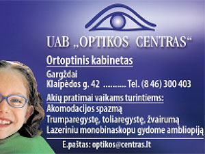 Optikos salonas ir akių ligų, ortoptinis kabinetas, UAB "Optikos centras"