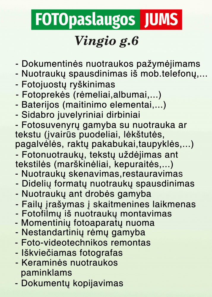 FOTOpaslaugos Jums