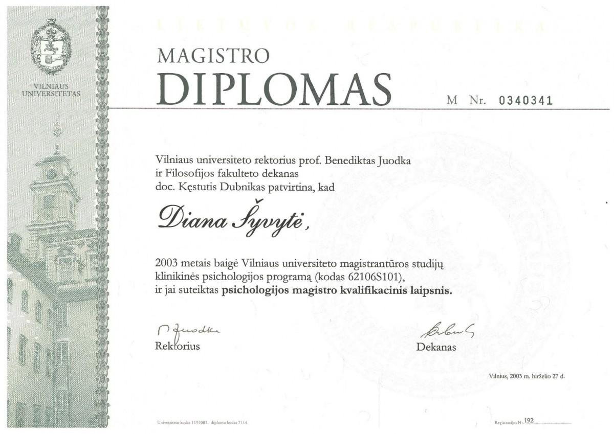 Psichologė psichoterapeutė Diana Šyvytė