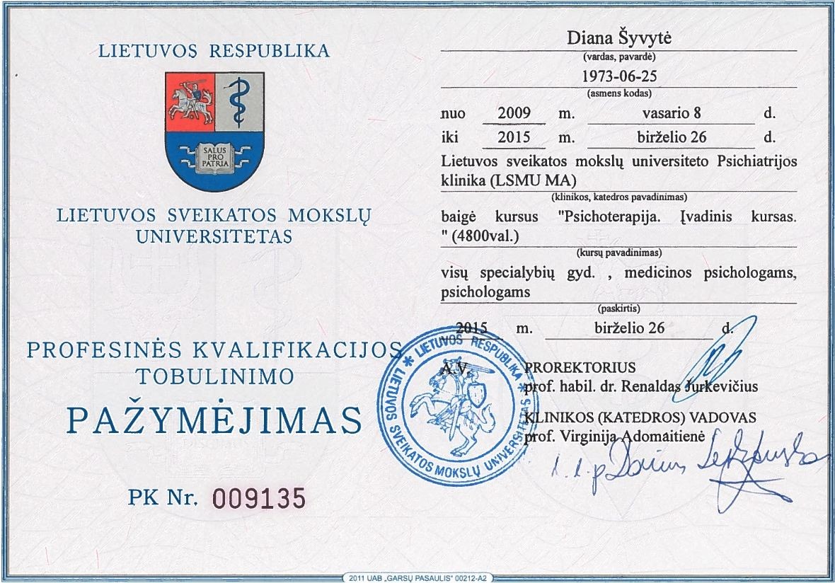 Psichologė psichoterapeutė Diana Šyvytė