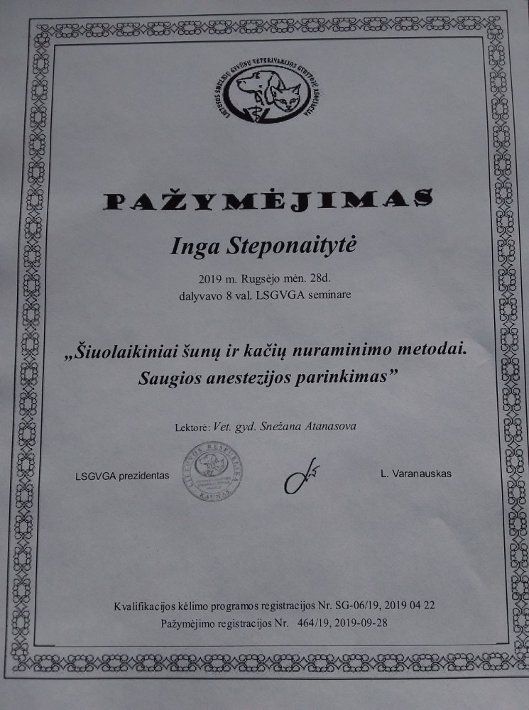 Privatus Ingos Steponaitytės veterinarijos kabinetas