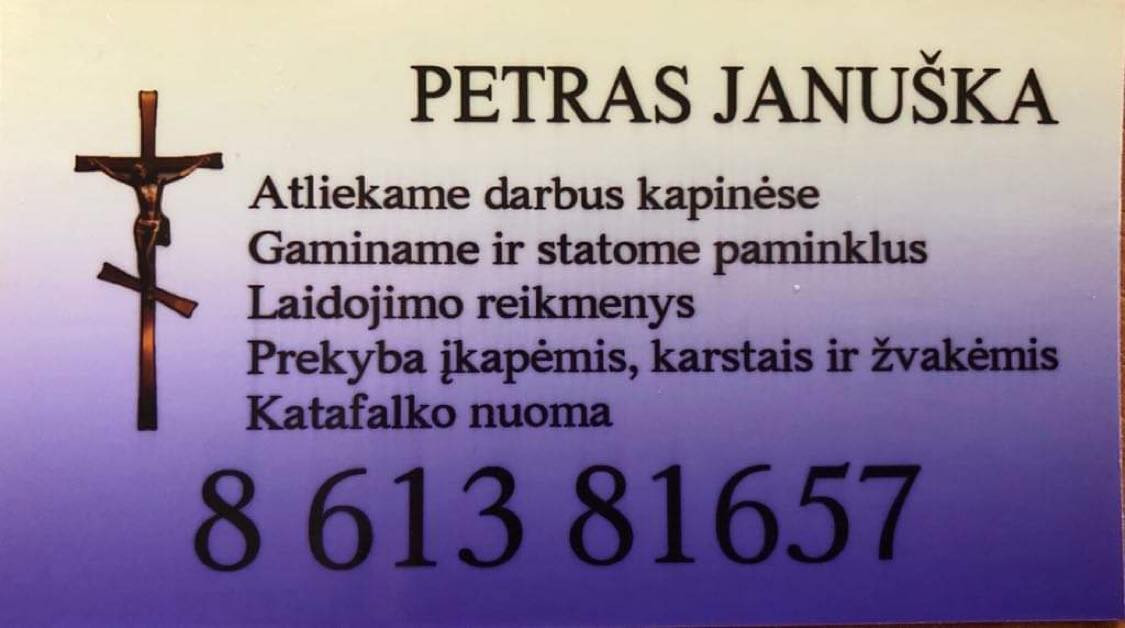 Laidojimo paslaugos Kelmės rajone, P. Januškos IVV