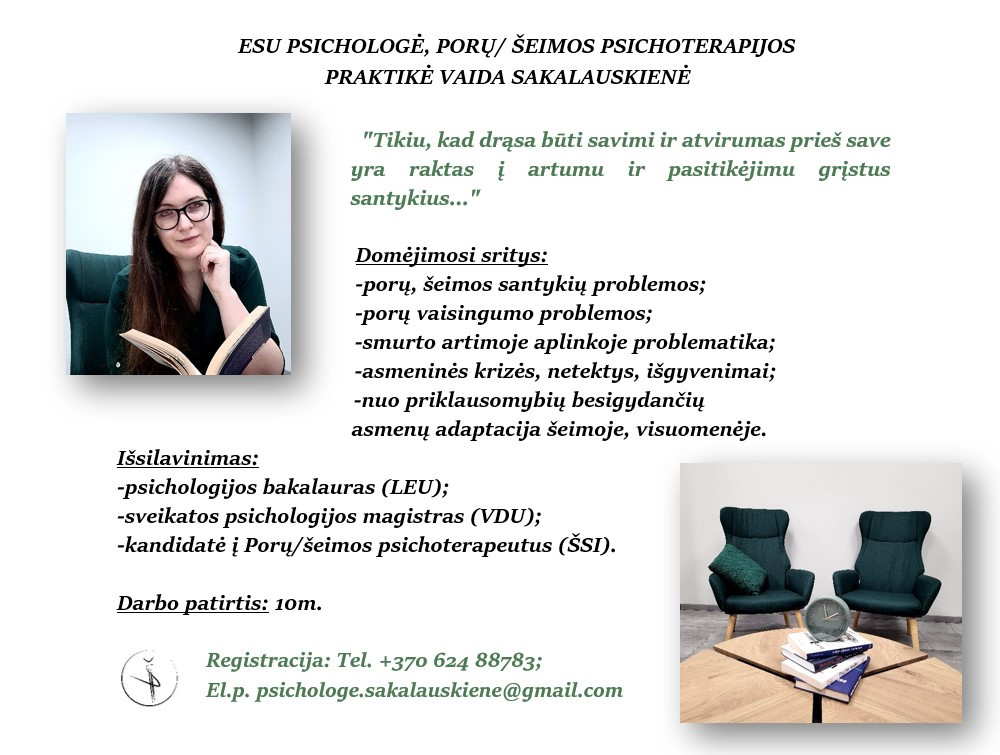 Psichologės V. Sakalauskienės IVV