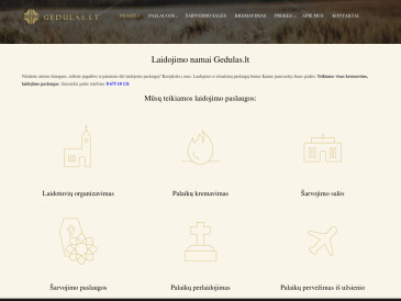 Gedulas, laidojimo paslaugų biuras, šarvojimo salė