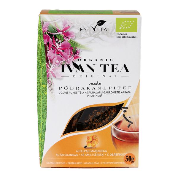 Ekologiška fermentuota Ivan-chai arbata su šaltalankiu (granulėmis), 50g