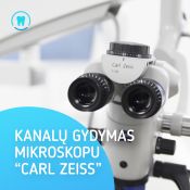 Dantų kanalų gydymas mikroskopu "Carl Zeiss"