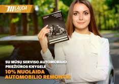 Su mūsų serviso priežiūros knygelė 10% nuolaida automobilio remontui