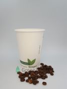 Popieriniai vienasieniai puodeliai - stiklinės, ekologiški, kompostuojami, 12 oz
