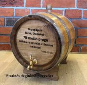 20 litrų ąžuolinė statinė romui