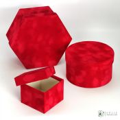 Skirtingų formų dėžutės 3 dalių "Zomšinės" (raudona)