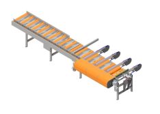 UMG 108.25 Ritininis lentų nešimo transporteris į pakavimą su skersiniu nustūmimu