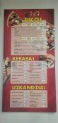 Picų, kebabų ir užkandžių meniu