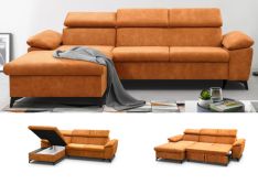 Minkštas kampas „Celin” su miego funkcija ir dėže patalynei