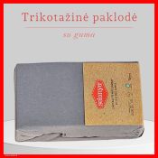 Trikotažinė elastinga medvilnės paklodė su guma 100/140/160/180/200x200+30cm. melsva