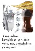 3 procedūrų kompleksas: kavitacija, vakuumas, anticeliulitinis įvyniojimas