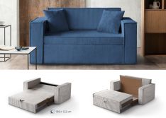 Mėlyna sofa lova Dove 120