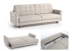 Minkšta sofa – lova su dėže patalynei „Vega”
