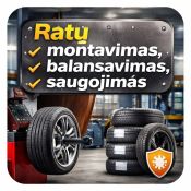 Ratų montavimas-balansavimas, saugojimas