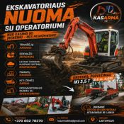 Ekskavatoriaus nuoma su vairuotoju