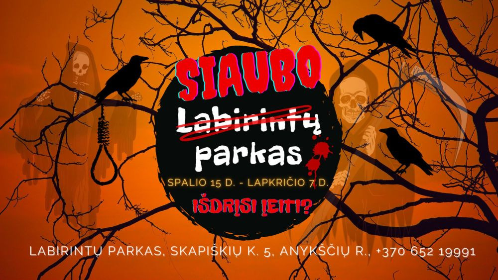 Nuo spalio 15 d. Labirintų parkas virsta SIAUBO PARKU